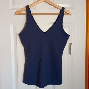 NWT Yoga tank top V neck w push up padding Disbest brand Align Navy Blue size L